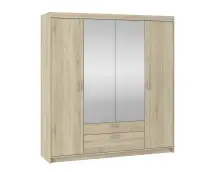 SELENA szafa 4- drzwiowa z lustrem, dąb sonoma